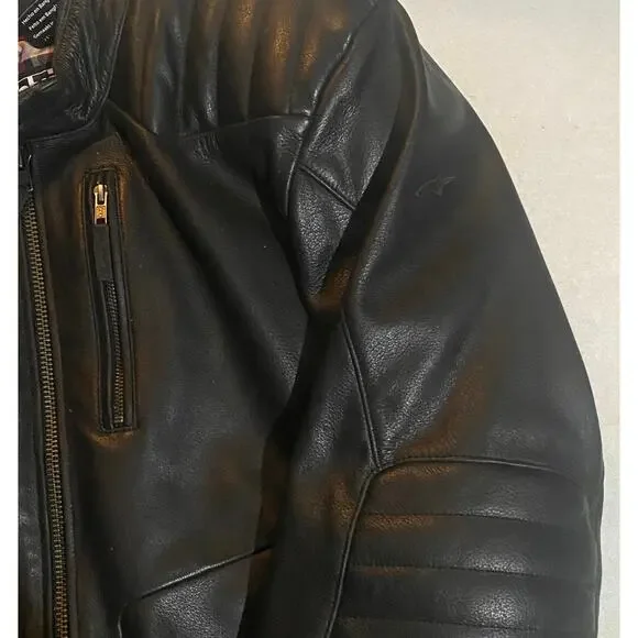 Alpine Stars Buffalo Leather Crazy Eight Padded Motorcycle Jacket - Picture 6 of 10